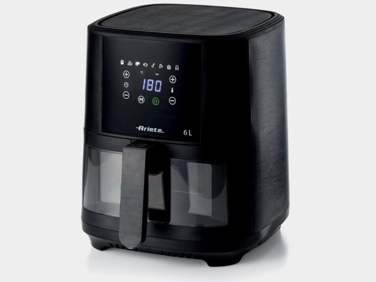 a black square machine with a screen and a handle